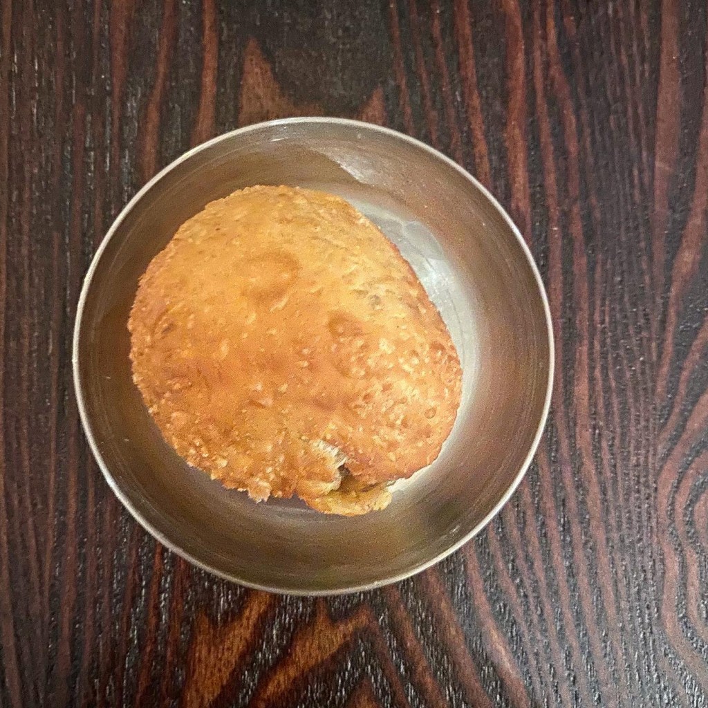 A duck offal doughnut